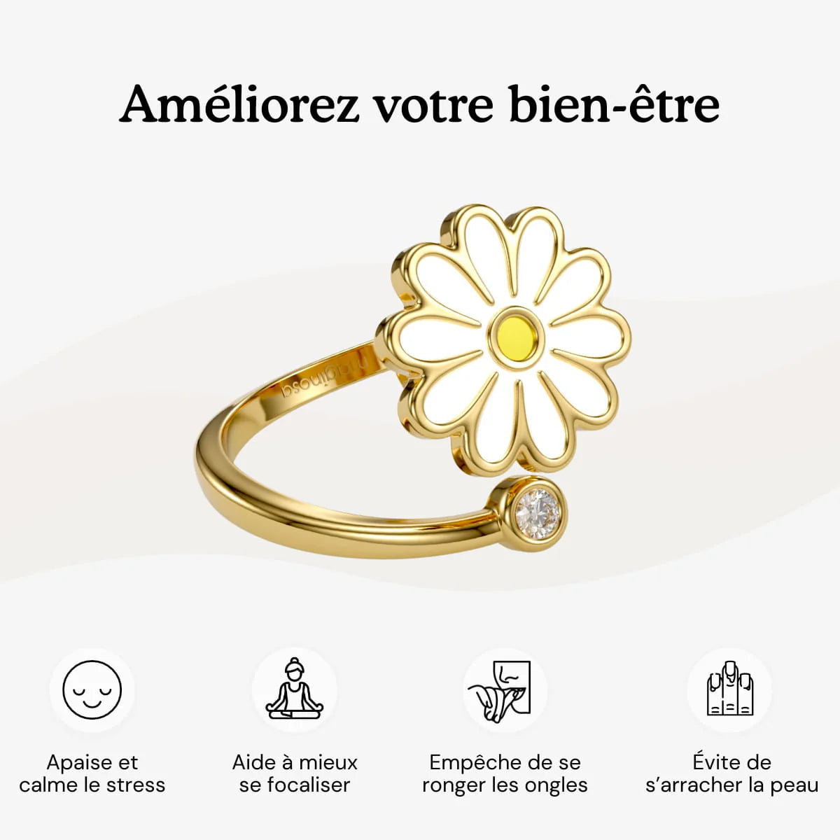 Bague d'Anxiété Ajustable Daisy