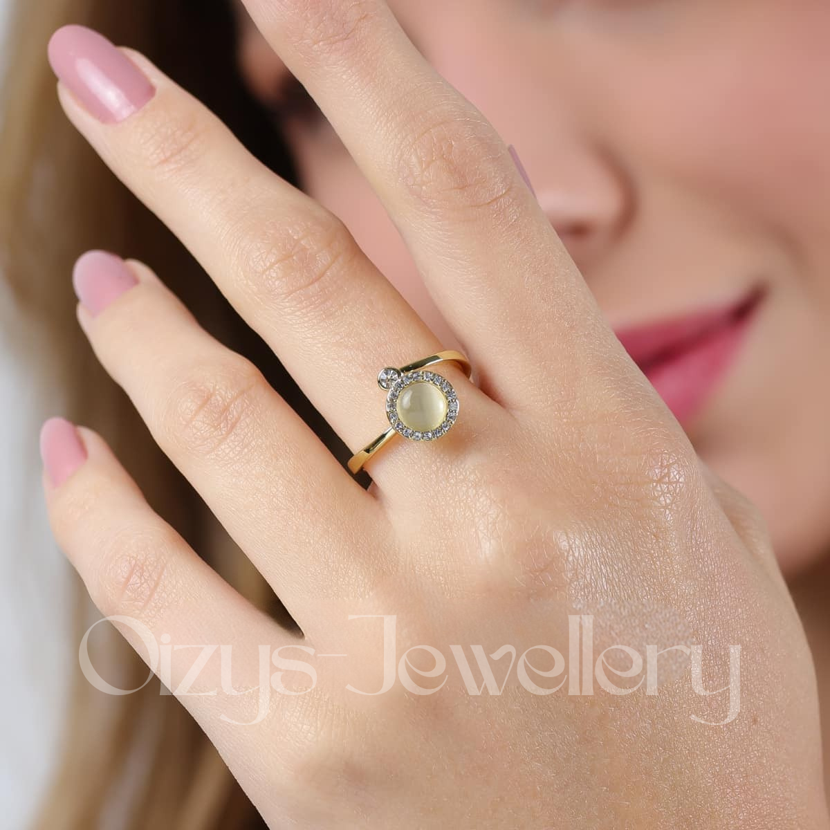 Bague d'Anxiété Ajustable Œil de Chat