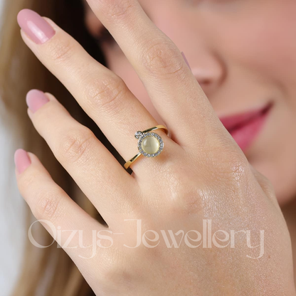 Bague d'Anxiété Ajustable Œil de Chat